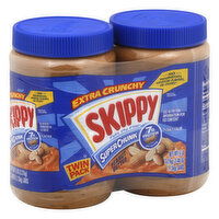 Skippy Peanut Butter, Extra Crunchy, Twin Pack, 2 Each