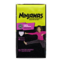 Ninjamas Nighttime Underwear Nighttime Bedwetting Underwear Girl Size L, 11 Each