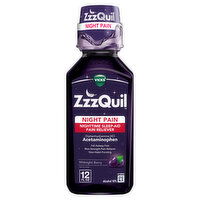 Vicks Vicks ZzzQuil ZzzQuil Liquid, Pain Reliever, Sleep Aid, Acetaminophen 1000mg, Diphenhydramine 50mg HCI, Midnight Berry Flavored, 12 FL OZ, 12 Fluid ounce