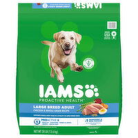 IAMS Proactive Health Adult 1+ 100% Complete & Balanced Chicken & Whole Grain Recipe Dog Food, 30 Pound
