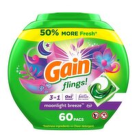 Gain Gain Flings, 60 Ct, Moonlight Breeze Scent, 60 Each