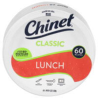 Chinet Classic Plates, Lunch, 8.75 Inch, 60 Each