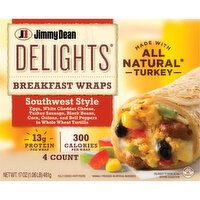 Jimmy Dean Delights Delights Breakfast Wrap, Southwest Style, Frozen, 4 Each