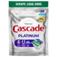 Cascade Platinum ActionPacs Fresh Scent Dishwasher Detergent, 26 Each