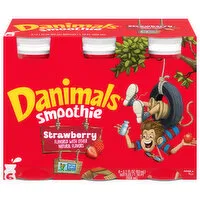 Danimals Smoothie, Strawberry, 6 Each