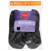 Hanes Socks, Cushioned, No Show, Shoe Size 8-12, 6 Each