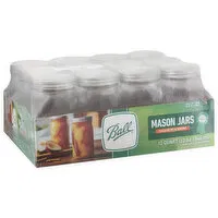 Ball Mason Jars, Wide Mouth, 12 Quart, 12 Each