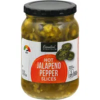 Essential Everyday Jalapeno Pepper, Hot, Slices, 16 Ounce