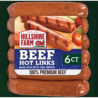 Hillshire Farm Hot Beef Smoked Sausage Links, 6 Count, 13.5 Ounce