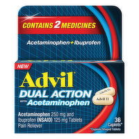 Advil Acetaminophen + Ibuprofen, Dual Action, Caplets, 36 Each