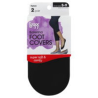 L'eggs Foot Covers, Ballerina, Black, 2 Each