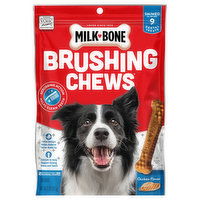 Milk-Bone Brushing Chews Dog Treats, Chicken Flavor, 9 Each