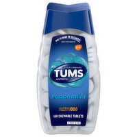 Tums Antacid, Calcium Carbonate, Peppermint, Ultra Strength 1000, Chewable Tablets, 160 Each