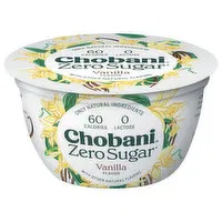 Chobani Yogurt, Zero Sugar, Vanilla, 5.3 Ounce