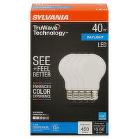 Sylvania TruWave Technology Light Bulbs, LED, Daylight, 5.5 Watts, 4 Each