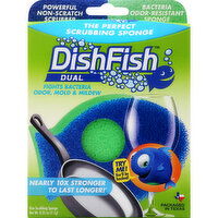 DishFish Scrubbing Sponge, Dual, 1 Each