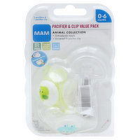 MAM Pacifier & Clip, Animal Collection, Value Pack, 1 Each