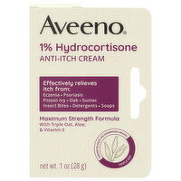 Aveeno 1% Hydrocortisone Maximum Strength Formula Anti-Itch Cream, 1 Ounce