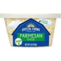 Crystal Farms Shredded Cheese, Parmesan, 5 Ounce