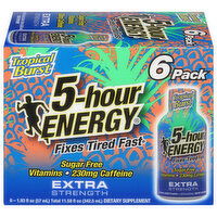 5-Hour Energy Energy Drink, Extra Strength, Tropical Burst, 6 Pack, 6 Each