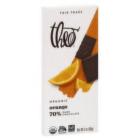 Theo Dark Chocolate, Organic, Orange, 70%, 3 Ounce
