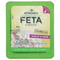 Athenos Garlic & Herb Crumbled Feta Cheese, 4 Ounce
