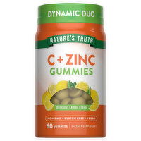 Nature's Truth Vitamin C + Zinc, Delicious Lemon Flavor, Gummies, 60 Each