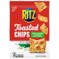 RITZ Toasted Chips Sour Cream and Onion Crackers, 8.1 Ounce