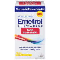 Emetrol Rapid Nausea Relief, Non-Drowsy, Lemon Flavor, Chewable Tablets, 42 Each