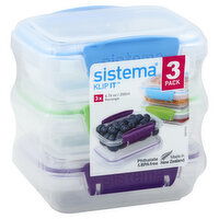 Sistema Klip It Container, Rectangle, 200 ml, 3 Pack, 3 Each