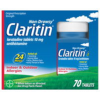 Claritin Antihistamine, Original Prescription Strength, 10 mg, Tablets, 70 Each