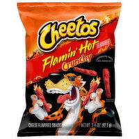 Cheetos Cheese Flavored Snacks, Flamin' Hot Flavored, Crunchy, 3.25 Ounce