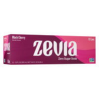 Zevia Soda, Zero Sugar, Black Cherry, 12 Each