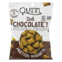 Quinn Pretzel Nuggets, Dark Chocolate'y Peanut Filled, 6.5 Ounce