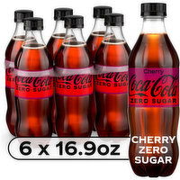 Coca-Cola Zero Sugar Zero Sugar Cherry Diet Soda Soft Drink, 6 Each