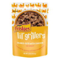 Friskies Lil' Grillers Gravy Wet Cat Food Complement, Lil' Grillers Seared Cuts With Chicken, 1.55 Ounce