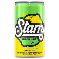 Starry Lemon Lime Soda, Caffeine Free, Mini Cans, 7.5 Fluid ounce