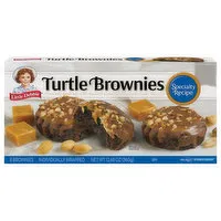 Little Debbie Turtle Brownies, Caramel, Peanuts & Fudge Topping, Specialty Recipe, 8 Each