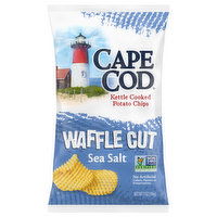 Cape Cod Potato Chips, Sea Salt, Waffle Cut, Kettle Cooked, 7 Ounce