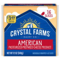 Crystal Farms Cheese Slices, American, 16 Each