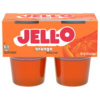 Jell-O Original Orange Ready-to-Eat Jello Cups Gelatin Snack Cups, 4 Each