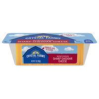 Crystal Farms Cheese Slices, Sharp Cheddar, Cracker Cuts, 24 Each