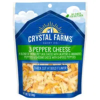 Crystal Farms Cheese, 3 Pepper Cheese, Thick Cut, 7 Ounce