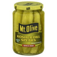 Mt Olive Pickles, Kosher Dill, Spears, 24 Fluid ounce