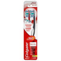 Colgate 360 Degrees Advanced Optic White Toothbrushes, Medium, Value Pack, 2 Each