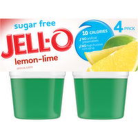 Jell-O Lemon-Lime Sugar Free Ready-to-Eat Jello Cups Gelatin Snack, 4 Each