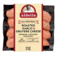 Aidells Smoked Chicken Sausage, Roasted Garlic & Gruyere Cheese (4 Fully Cooked Links), 12 Ounce