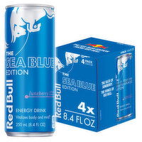 Red Bull Sea Blue Edition Energy Drink, Juneberry, 80mg Caffeine, 8.4 fl oz, 4 Each