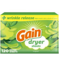 Gain Dryer Sheets, Original Scent, 120 Each