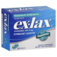 Ex-Lax Stimulant Laxative, Maximum Strength, Pills, 48 Each